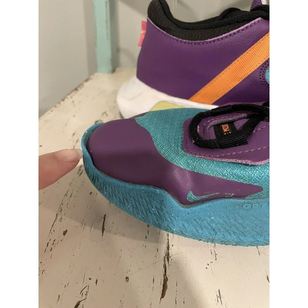 NIKE AIR ZOOM CROSSOVER BASKETBALL Big Kid Shoes Sz 7 Teal Volt Purple Sneaker